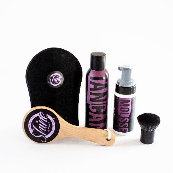 Shine Bright Kit - Unlock a radiant and luminous glow with our Shine Bright Kit, featuring a selection of our top-rated self-tanning products and accessories for a flawless tan at home.